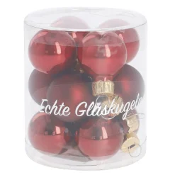 12er Set Glaskugeln 2,5 Cm, Rot