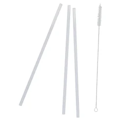 3er Set Glas-Strohhalme, 30 Cm