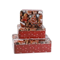 3er Set Keksdose Plätzchen, Eckig