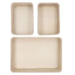 3er Set Kiste, Geriffelt/natur