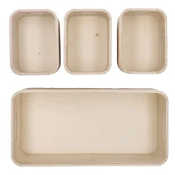 4er Set Kiste, Geriffelt/natur