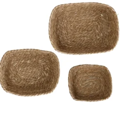 3er Set Korb Natur, Eckig/natur