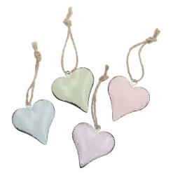 4er Set Metall-Anhänger Herz