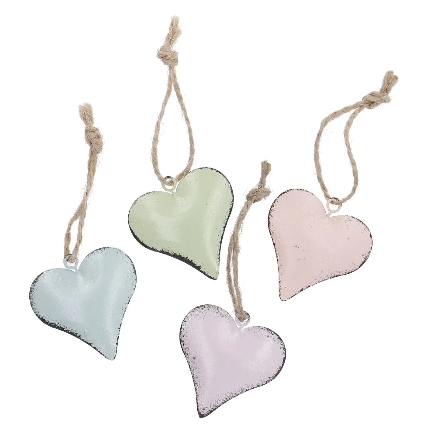 4er Set Metall-Anhänger Herz