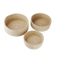 3er Set Schale Jute, Rund, Natur