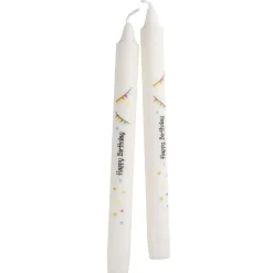 2er Set Stabkerze Geburtstag, Happy Birthday/schwarz