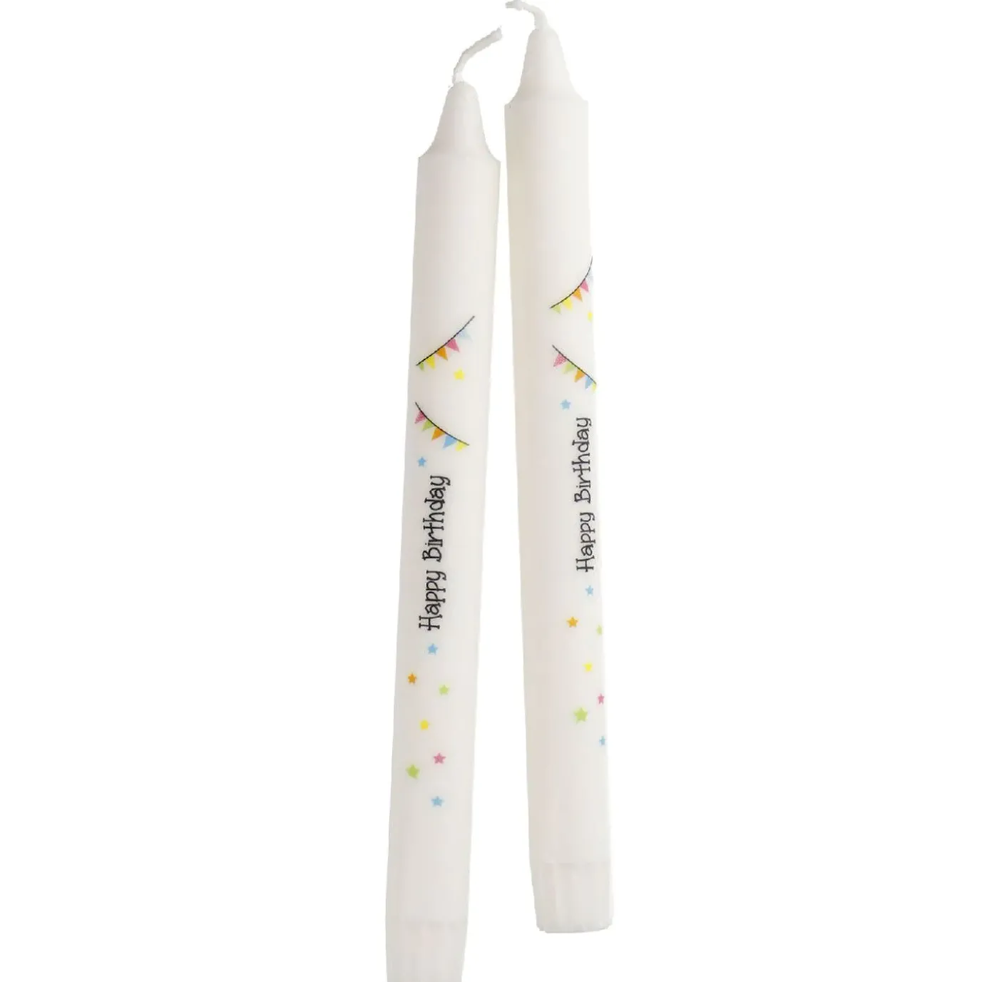 2er Set Stabkerze Geburtstag, Happy Birthday/schwarz