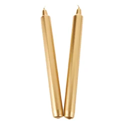 2er Set Stabkerze Metallic, Gold, 24 Cm