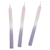 3er Set Stabkerze, Rosa/weiß/flieder, 25 Cm