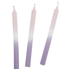 3er Set Stabkerze, Rosa/weiß/flieder, 25 Cm