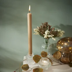 4er Set Stabkerze Rustik, Karamell, 25 Cm