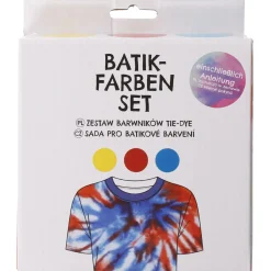 3er Set Textilfarbe Batik, DIY, Rot/gelb/hellblau