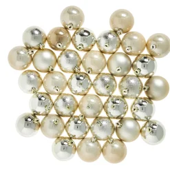 34er Set Weihnachtskugeln, Champagner