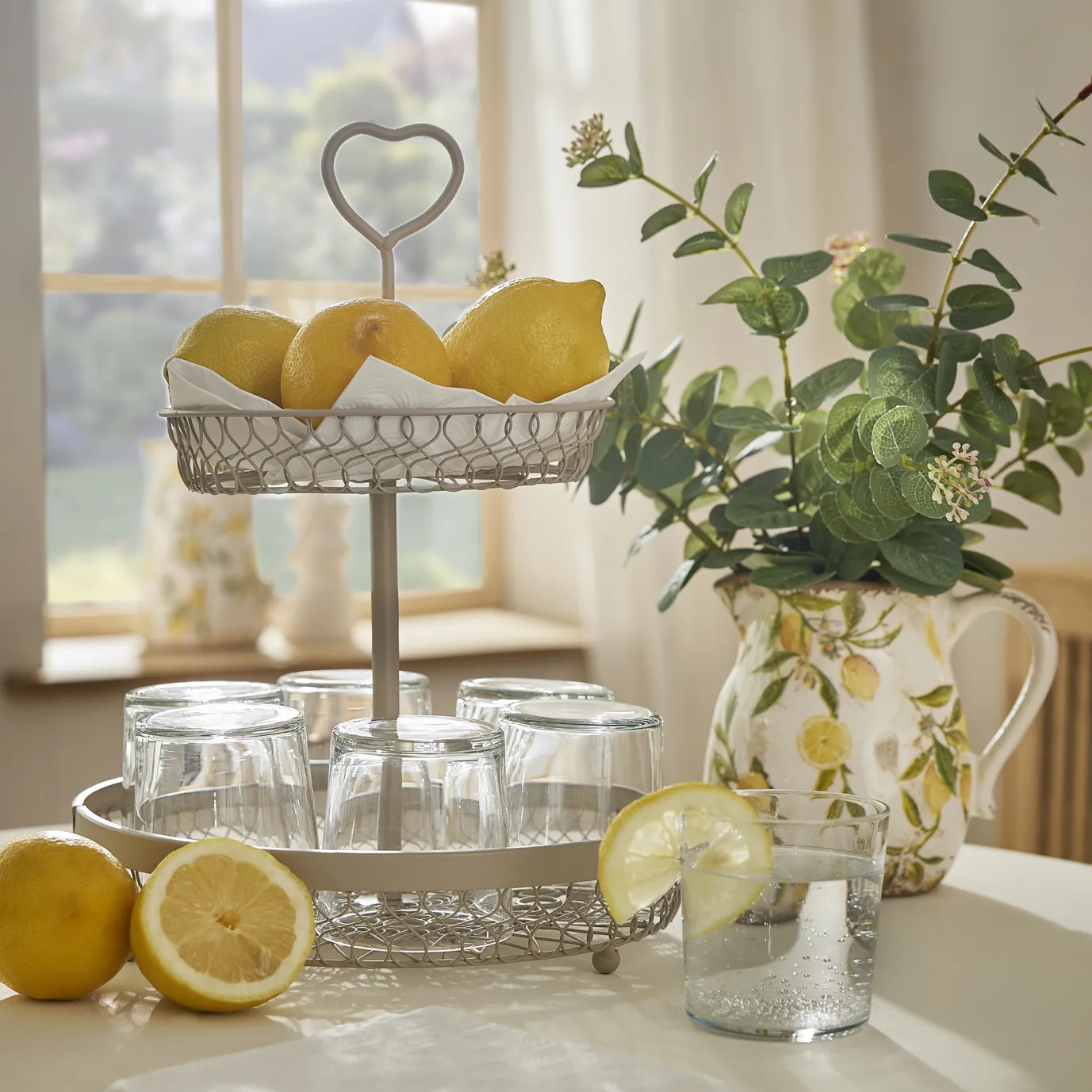 Etagere Nostalgie, 2 Körbe, Taupe, 35 Cm