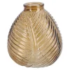 Flaschenvase Blatt, Braun/bauchig, 13 Cm