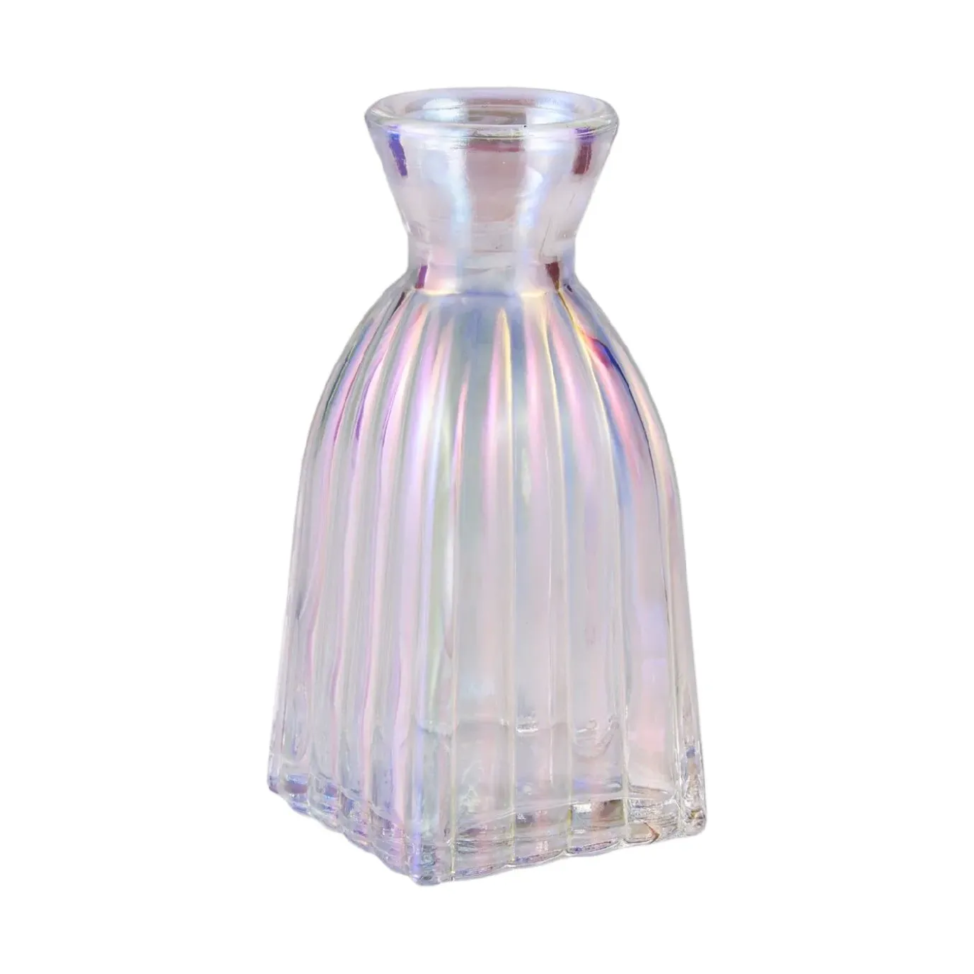 Flaschenvase Pearl, Rillen/eckig, 11 Cm