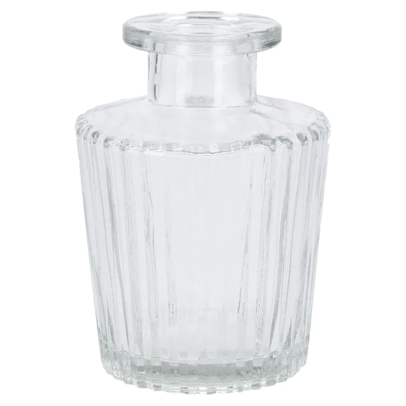 Flaschenvase Relief, Rille, Klar, 10 Cm