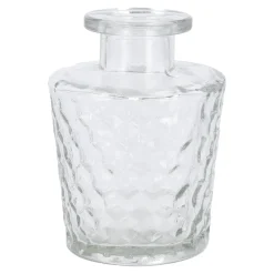 Flaschenvase Relief, Wabe, Klar, 10 Cm