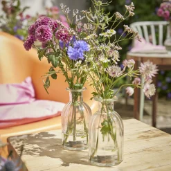 Flaschen-Vase Rillen, Breit, 7.5 X 14 Cm