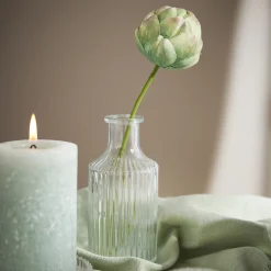 Flaschen-Vase Rillen, Schmal, 7 X 14 Cm