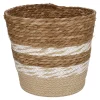 Flechtkorb Streifen, Natur/weiß, 26 X 24.5 Cm