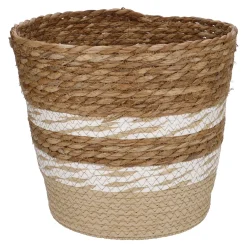 Flechtkorb Streifen, Natur/weiß, 26 X 24.5 Cm