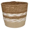 Flechtkorb Streifen, Natur/weiß, 31 X 27.5 Cm