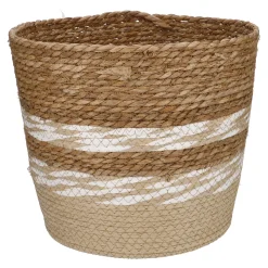 Flechtkorb Streifen, Natur/weiß, 31 X 27.5 Cm