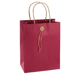 Geschenktüte Mit Knopf, Rot, 17.5 X 23 Cm