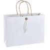 Geschenktüte Mit Knopf, Weiß, 32.5 X 24 Cm