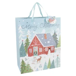 Geschenktüte Motiv, Haus/rot, 26 X 32 Cm