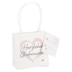 Geschenktüte Spruch, Herzlichen Glückwunsch, 10 X 10 Cm