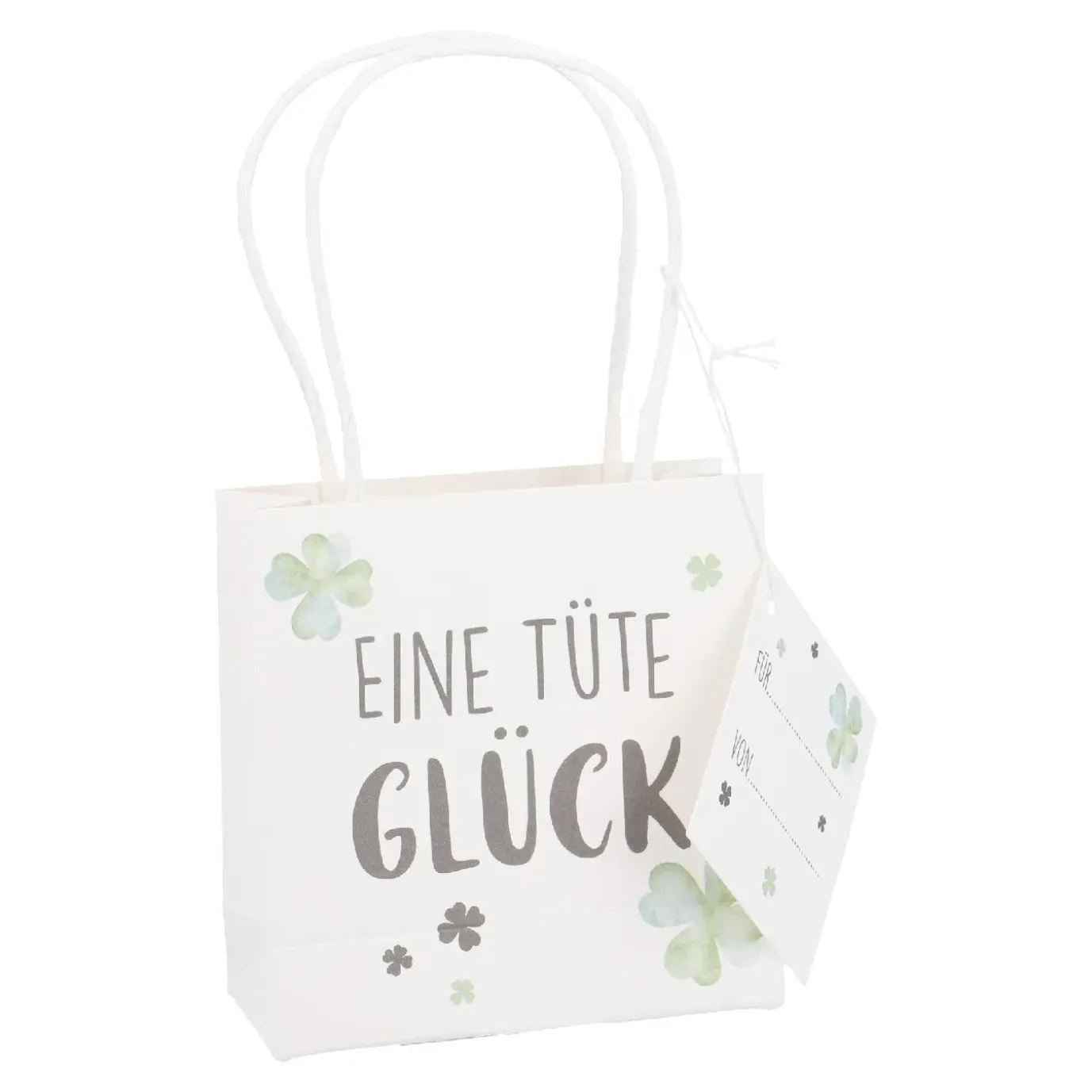 Geschenktüte Spruch, Tüte Glück, 10 X 10 Cm