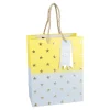 Geschenktüte Stern/Verlauf, Hellblau/gelb, 18 X 23 Cm
