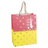 Geschenktüte Stern/Verlauf, Pink/gelb, 18 X 23 Cm