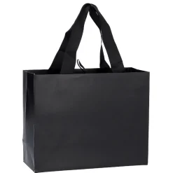 Geschenktüte Uni/matt, Schwarz, 25 X 20 Cm