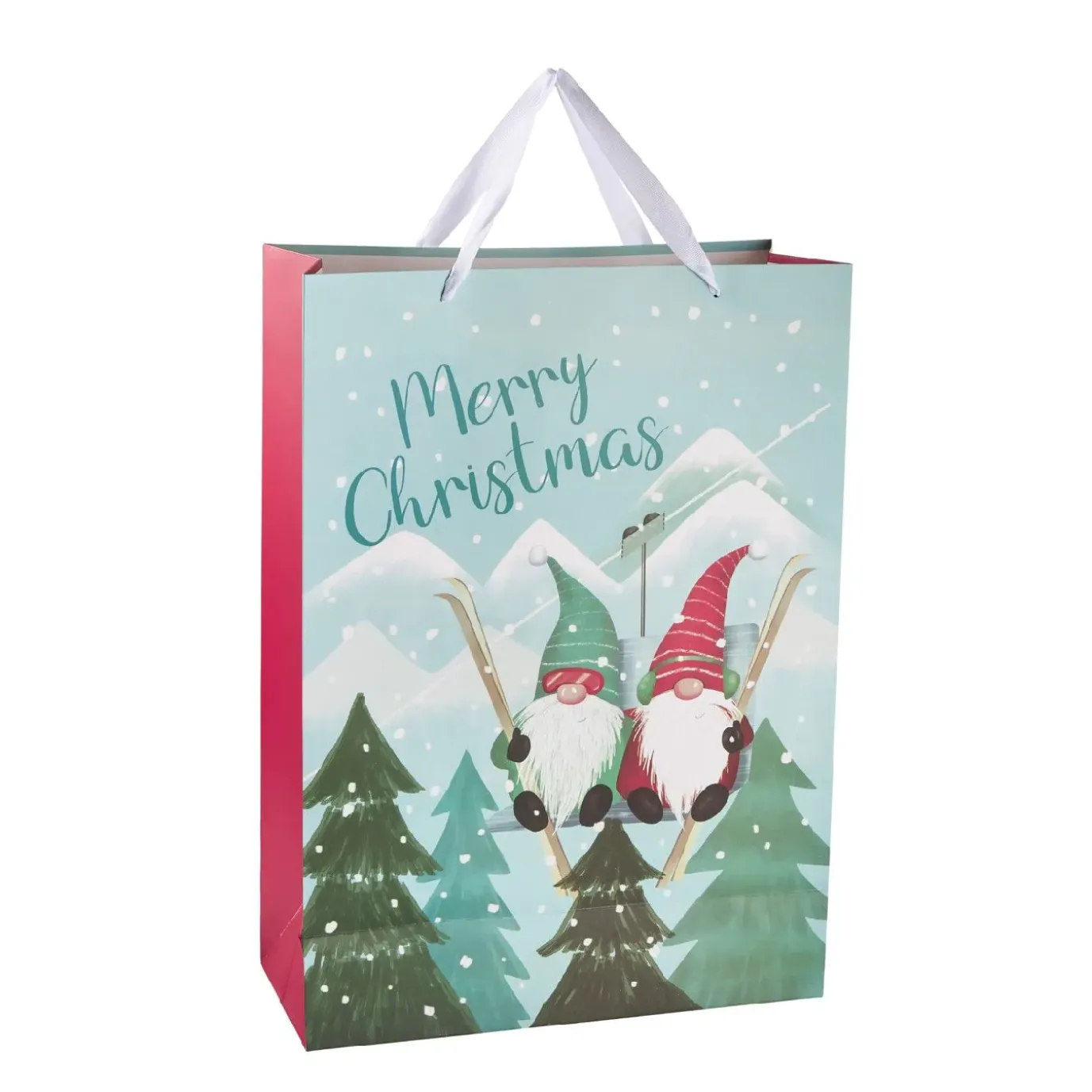 Geschenktüte Wichtel/Baum, Ski, 33 X 46 Cm