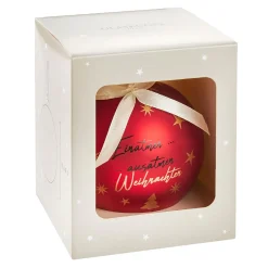 Glaskugel Spruch, Einatmen/rot/matt, 10 Cm