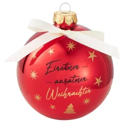 Glaskugel Spruch, Einatmen/rot/glänzend, 10 Cm