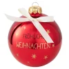 Glaskugel Spruch, Fröhliche/rot/glänzend, 10 Cm