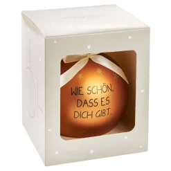 Glaskugel Spruch, Wie Schön/orange/braun/matt, 10 Cm