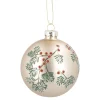 Glaskugel Vintage, Ilex/champagner/matt, 8 Cm