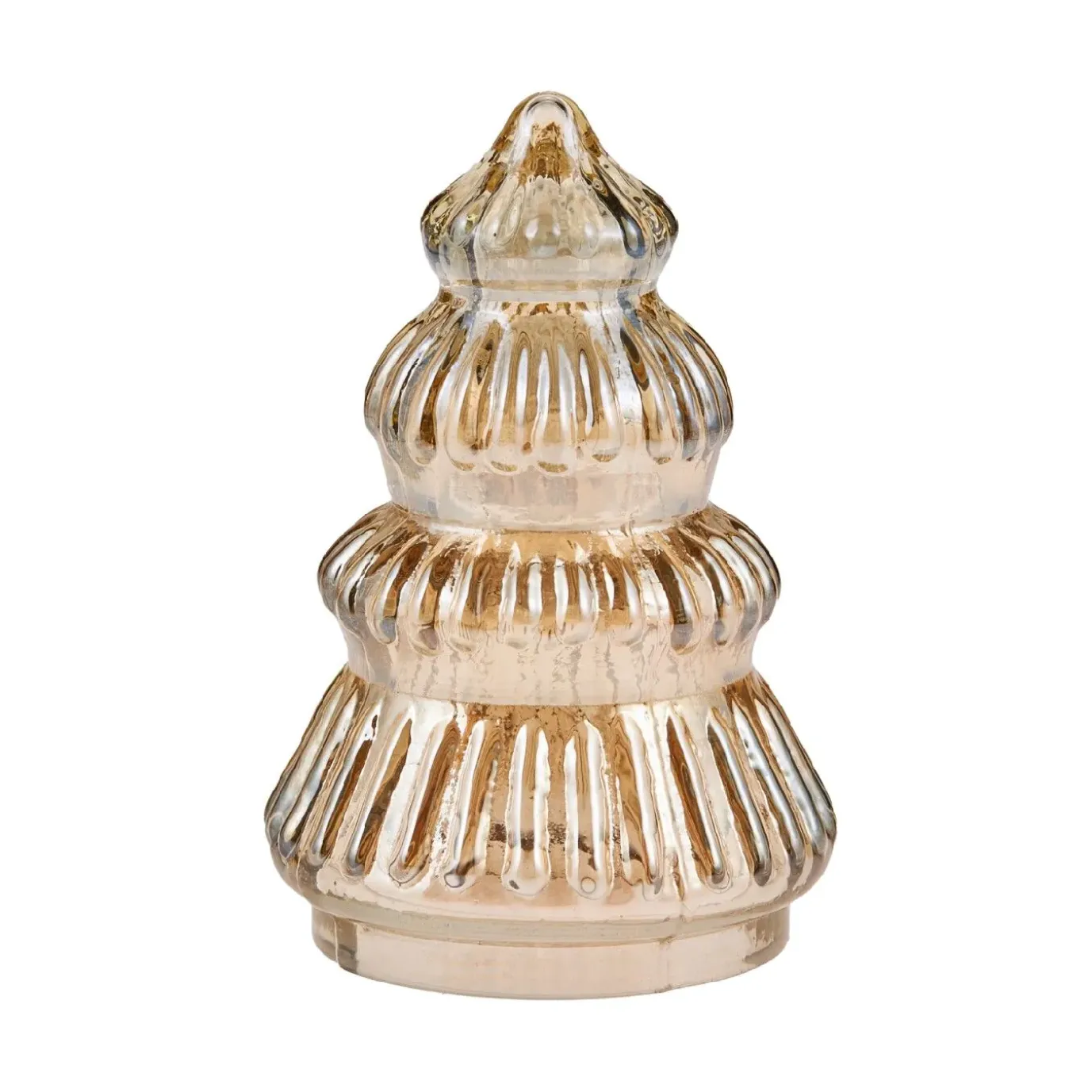 Glas-Tanne Transparent, Gold, 6 X 9.5 Cm