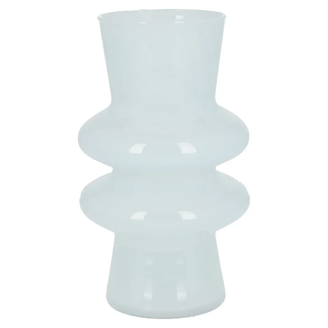 Glas-Vase Ringe, Doppel-Ring/mint, 20 Cm