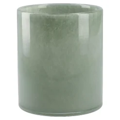 Glas-Vase Zylinder/Opal, Grün, 12 X 14 Cm