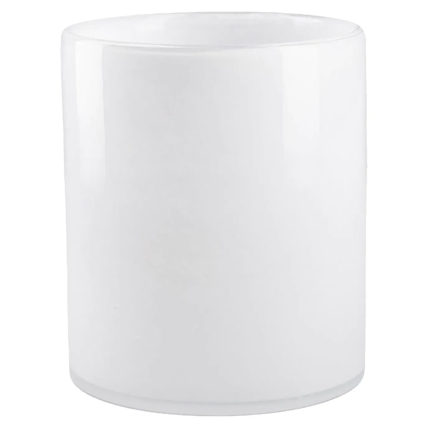 Glas-Vase Zylinder/Opal, Weiß, 12 X 14 Cm