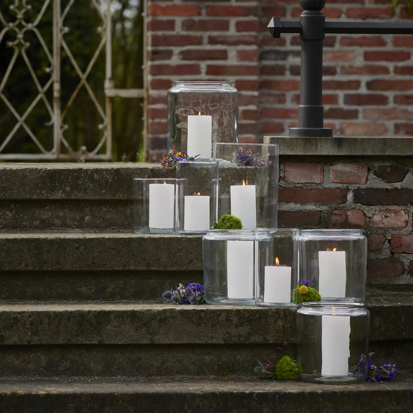 Glas-Windlicht Zylinder, Dick, 18 X 20 Cm