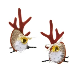 Haarclip Geweih Mit Pompom, Braun/gold