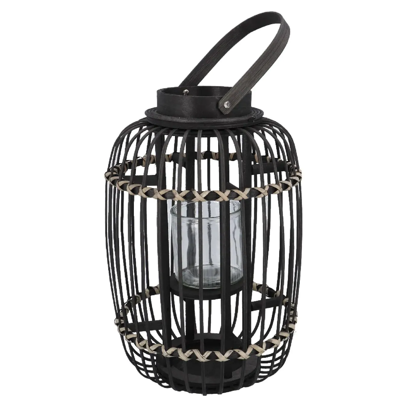 Holz-Laterne Hefei, Schwarz, 39 Cm
