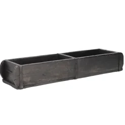 Holzschale Rustik, Doppel, Schwarz, 57 Cm